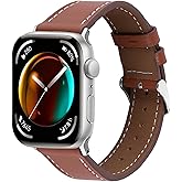 Italy Genuine Leather Bands Women Men Compatible with Apple Watch 38mm 41mm 40mm 42mm 44mm 45mm 46mm 49mm, iWatch Straps Smartwatch Replacement Band for Ultra SE 3/2/1 Series 11 10 9 8 7 6 5 4 3 2 1