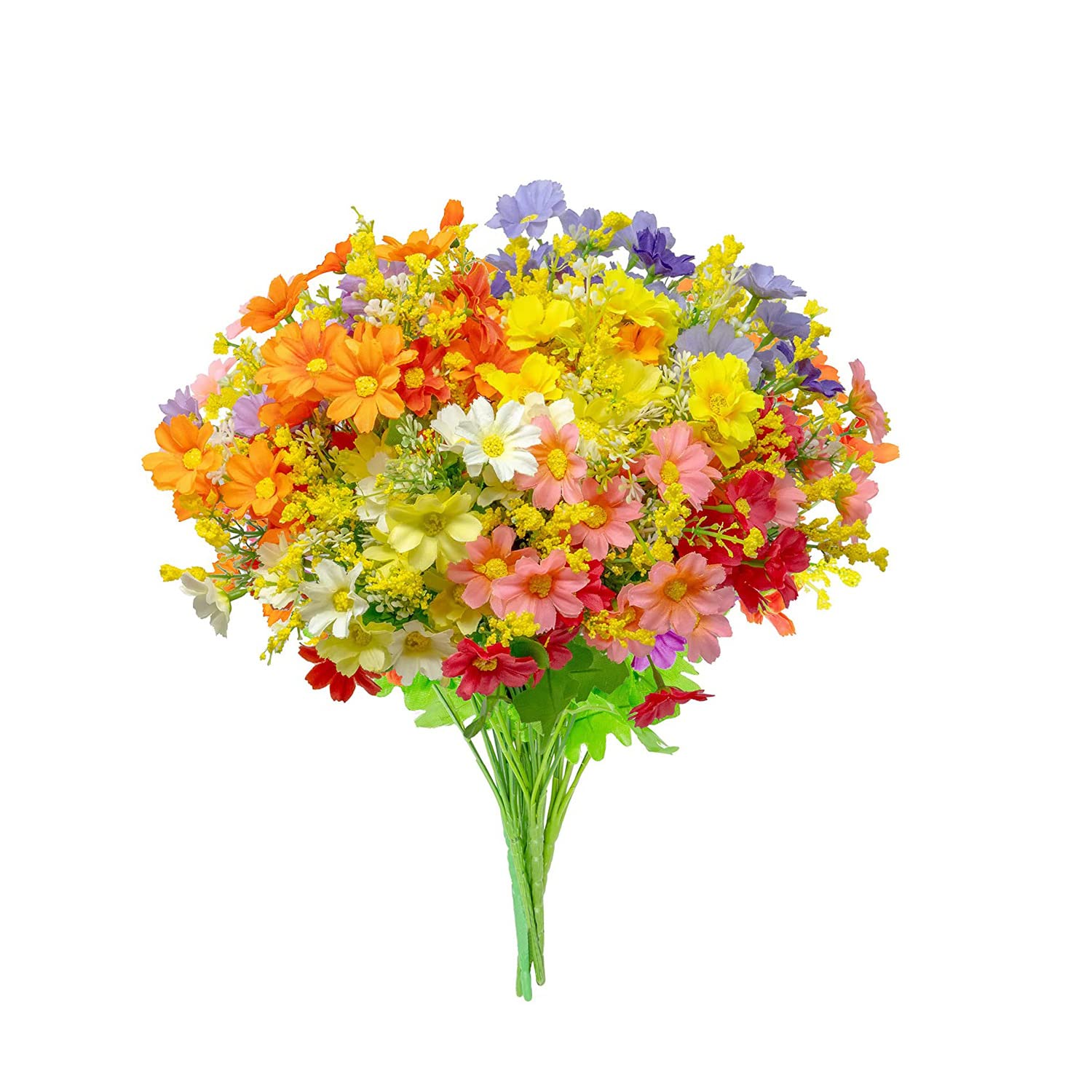 GWAWG 6 Pcs Artificial Fake Silk Flowers Outdoor UV Resistant Greenery Shrubs Plants Indoor Outside Hanging Planter Home Garden Decorating