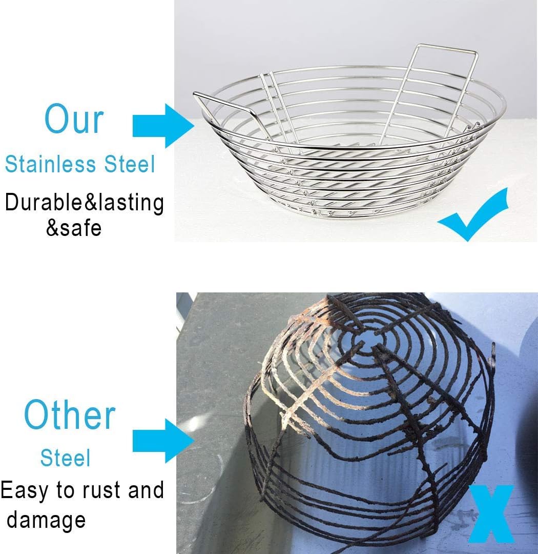 Lump Charcoal Fire Basket with Divider Big Green Egg Accessories