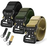 DOOPAI Tactical Belt for Men, 3Pack Military Nylon Web with Heavy Duty Quick Release Metal Buckle