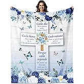 IWADNYI Mexican American Christian Gifts for Women, Spanish Religious Gifts for Women, Spiritual Gift for Woman, Spanish Chritian Blanket for Woman, Regalos Cristianos para Mujer