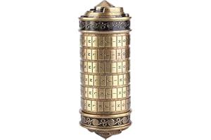 Password Letter Lock, Da Vinci Code Money Puzzle Box Elegant Design Metal Material Change Password Da Vinci Code Lock for Key