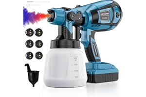 ADOSTOB Cordless Paint Sprayer for Dewalt 20V Max Battery, HVLP Paint Sprayer with 6 Copper Nozzles & 3 Patterns, Handheld Electric Paint Spray Gun for Home, Wall, Furniture, Cabinets (Not Included Battery)