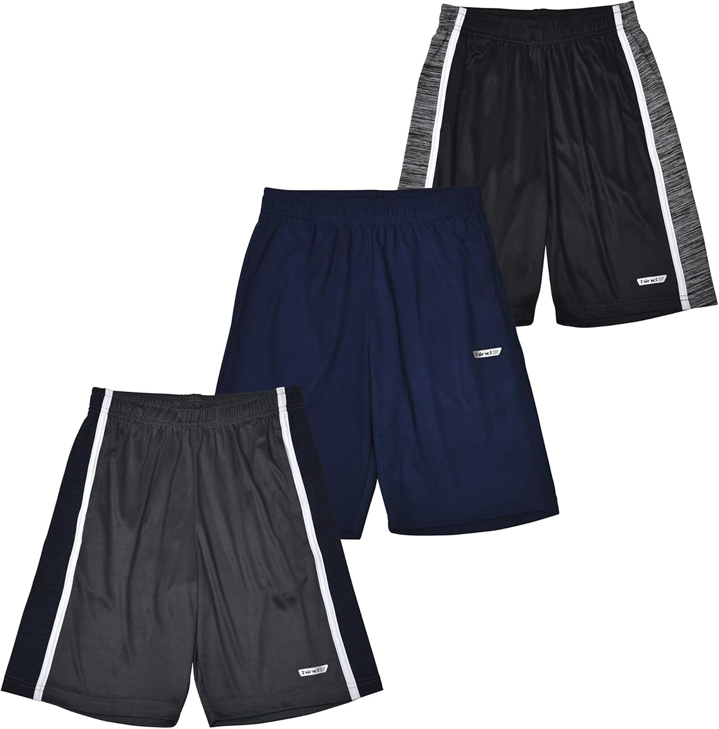 Hind 3-Pack Boys Basketball Shorts, Athletic Performance Shorts for Boys: Clothing