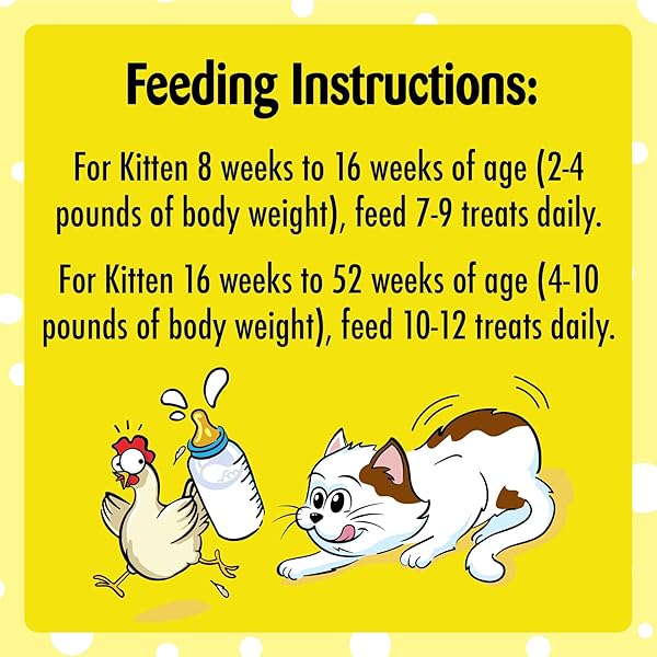 TEMPTATIONS CHICKEN AND DAIRY FLAVOR CRUNCHY AND SOFT KITTEN TREATS, 6.3 OZ.