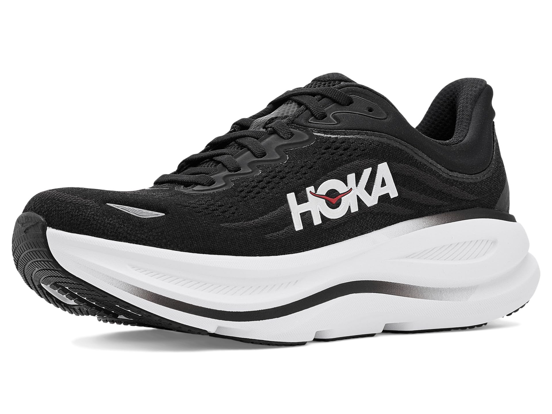 Hoka Men's Bondi 9 Black/Vermillion 9.5 Medium Image