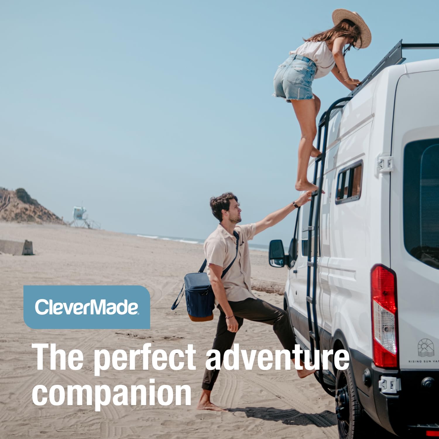 CleverMade Collapsible Insulated Cooler Bag – Leakproof Soft Folding Cooler for Beach, Travel, Car, with Shoulder Strap & Bottle Opener