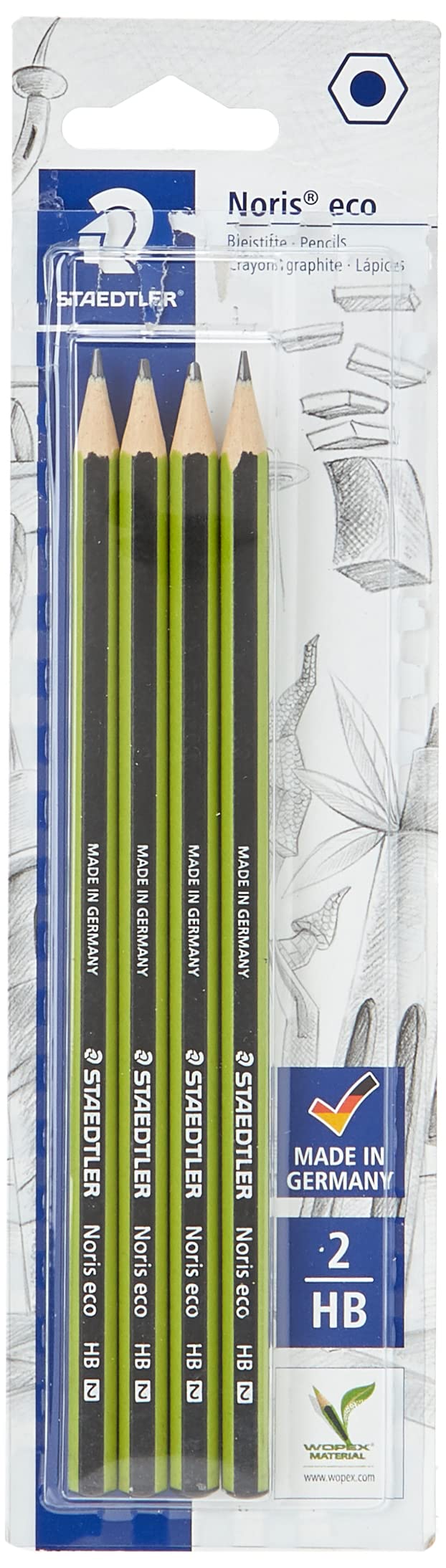 Staedtler Noris Eco 18030BK4LA HB Pencil (Pack of 4)