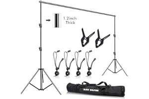 SLOW DOLPHIN Photo Video Studio 10ft (W) x 9.2ft (H) Heavy Duty Adjustable Photography Backdrop Stand Background Support System Kit with Carry Bag