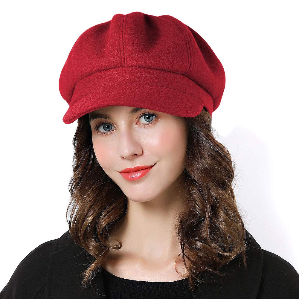 SumoluxSumolux Women Beret Newsboy Hat French Wool Cap Classic Autumn Spring Winter