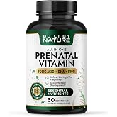 Built by Nature Prenatal Vitamins for Women, 60 Softgels | DHA, Iron, Folic Acid, Prenatal Multivitamin