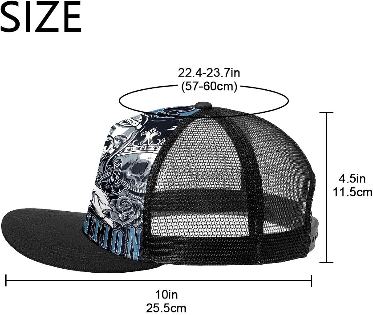 Blue Fish Mesh Baseball Cap Black 