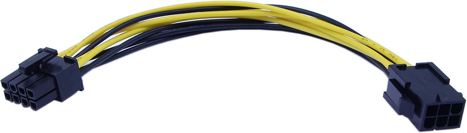 zdyCGTime 2-Pack 6-Pin PCIe to 8-Pin PCIe Adapter Power Cable(8 Inchs), BLACK, 8 inches - Image 3