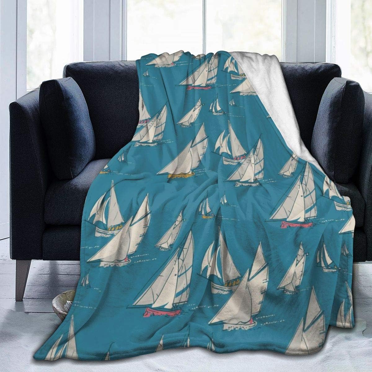 HUILINBB Working Boats Nautical Flannel Fleece Blanket