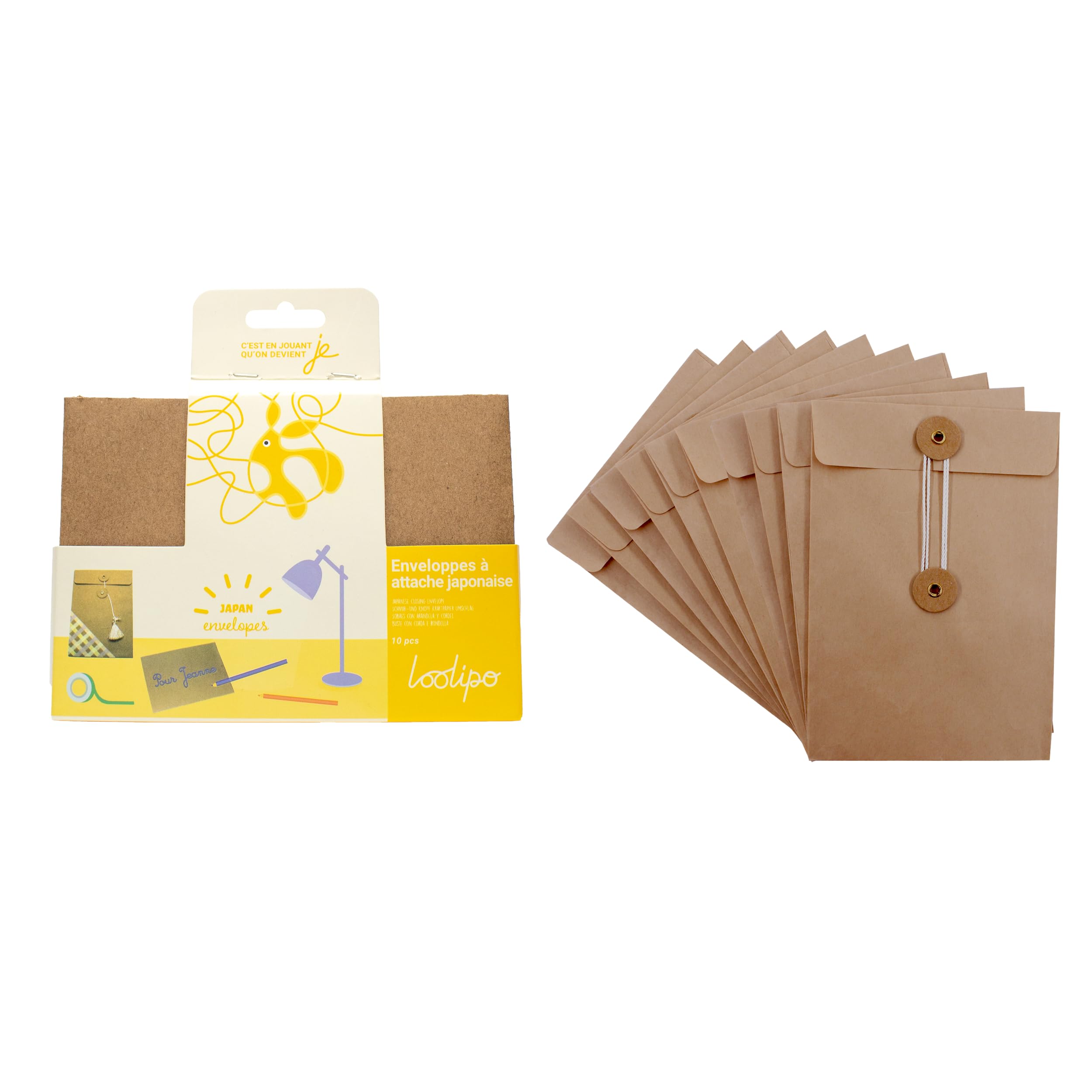 SODERTEX - Japanese Envelope Closure – 180 g/m² – 16.2 x 11.5 cm – 10 Pieces – L723020 – Creative Hobbies