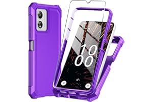Mocotto for Celero 5G SC Phone Case - Tempered Glass Screen Protector, Slim Soft Silicone Full-Body Protective Case (Purple)