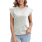 Eonvogueous Cap Sleeve Tops for Women Summer Top Basic Tee Shirts Casual Tank Loose Fit 2025 Fashion S-XL