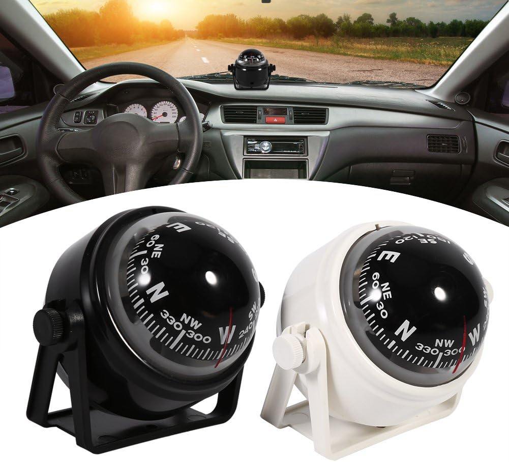 Multi-purpose Compass for Car Dashboard, Marine Compass for Boats Dash Mount for Boat Caravan Truck(white): Automotive