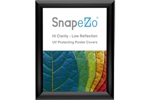 SnapeZo Photo Frame 8x10 Inches, Black 1 Inch Aluminum Profile, Front-Loading Snap Frame, Wall Mounting, Sleek Series