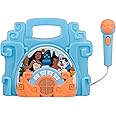 eKids Disney Moana Bluetooth Sing Along Boom Box with Microphone For Fans of Moana Toys, Kids Karaoke Machine with Built in Music and Flashing Lights