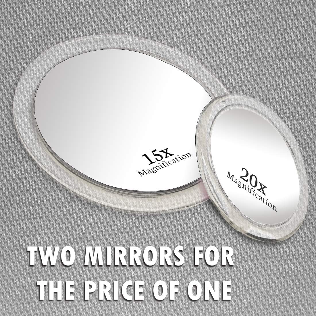 20X & 15X Magnifying Mirror Combo Set including 3 Stick On Suction Cups For Makeup and Tweezing Eyebrows - Image 3