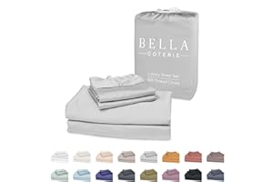 BC BELLA COTERIE Bella Coterie Luxury King Bamboo Sheet Set | Organically Grown | Ultra Soft | Cooling for Hot Sleepers | 18" Deep Pocket | Viscose Made from Bamboo [Grey Mist]