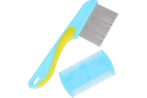 2 Pcs Lice Comb Professional Flea Comb Durable Dandruff Comb Stainless Steel Head Lice Comb Plastic Lice Comb for Kids for Ki