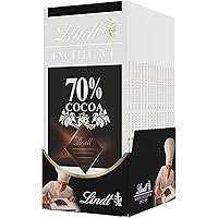 Lindt Excellence Bar, 70% Cocoa Smooth Dark Chocolate, Gluten Free, Great for Holiday Gifting, 3.5 Ounce (Pack of 12)