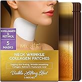 MAREE Neck Wrinkle Patches – Collagen Anti-Wrinkle Patches with Retinol & Hyaluronic Acid for Face Lift – Neck Mask for Tightening and Firming – Neck Lifting Mask & Face Tape for Neck Wrinkles – 5 Pcs