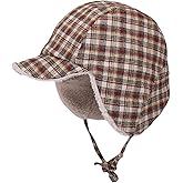 Reversible Winter Hat with Ear Flaps for Men Women Adult,Ladies Plaid Hat,Lamb Wool Lining Beanie Not for Kids