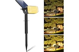 WENATY 102 LEDs Solar Lights Outdoor Waterproof, Spot Lights Outdoor with 4 Light Modes, Landscape Spotlight for Tree, Pathway, Yard, Garden, Adjustable Solar Panel Auto On/Off, 1 Pack, Warm