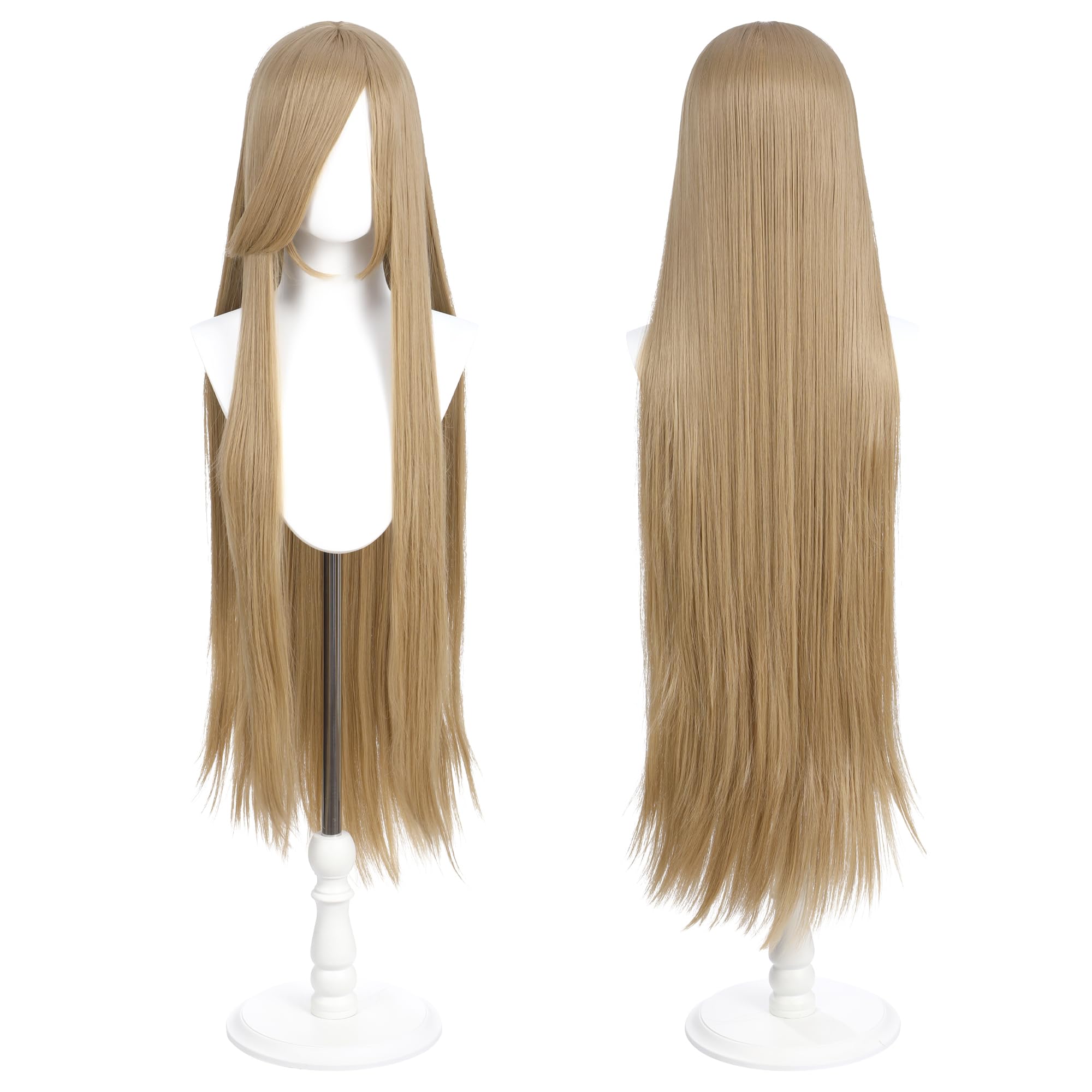Photo 1 of 100cm / 40inch Universal Anime Costume Wig with 2 Hair Caps for Cosplay, Halloween & Themed Parties (Ash Brown)