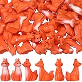 Wesiti 50 Pcs Mini Resin Fox Figures Bulk Cute Foxes Figurine Spring Woodland Fox Miniatures Animal Tabletop Statue for Home Desktop Micro Landscape Decor Gift Woodland Animal Crafts(Sitting)
