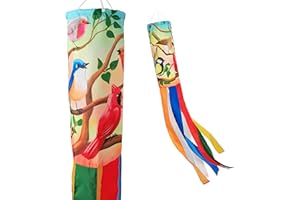 Madrona Brands Singing Birds Windsock 48 Inch | Durable Outdoor Decorative Hanging Wind Sock for Outside | Yard, Garden, Pati