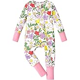 PATPAT Baby Pajama with Bamboo Viscose, Footie Jumpsuit Romper with 2-Way Zipper for Baby Boy Girl Toddler Sleeper Sleepwear