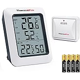 ThermoPro TP60B Digital Hygrometer Indoor Outdoor Thermometer Wireless Temperature and Humidity Gauge Monitor Room Thermomete