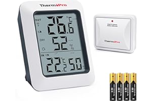 ThermoPro TP60B Digital Hygrometer Indoor Outdoor Thermometer Wireless Temperature and Humidity Gauge Monitor Room Thermomete