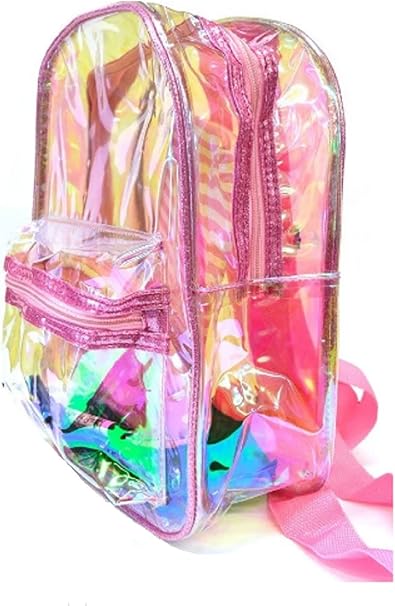 pink see through backpack