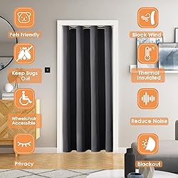 ChrisDowa Blackout Door Curtains for Doorway