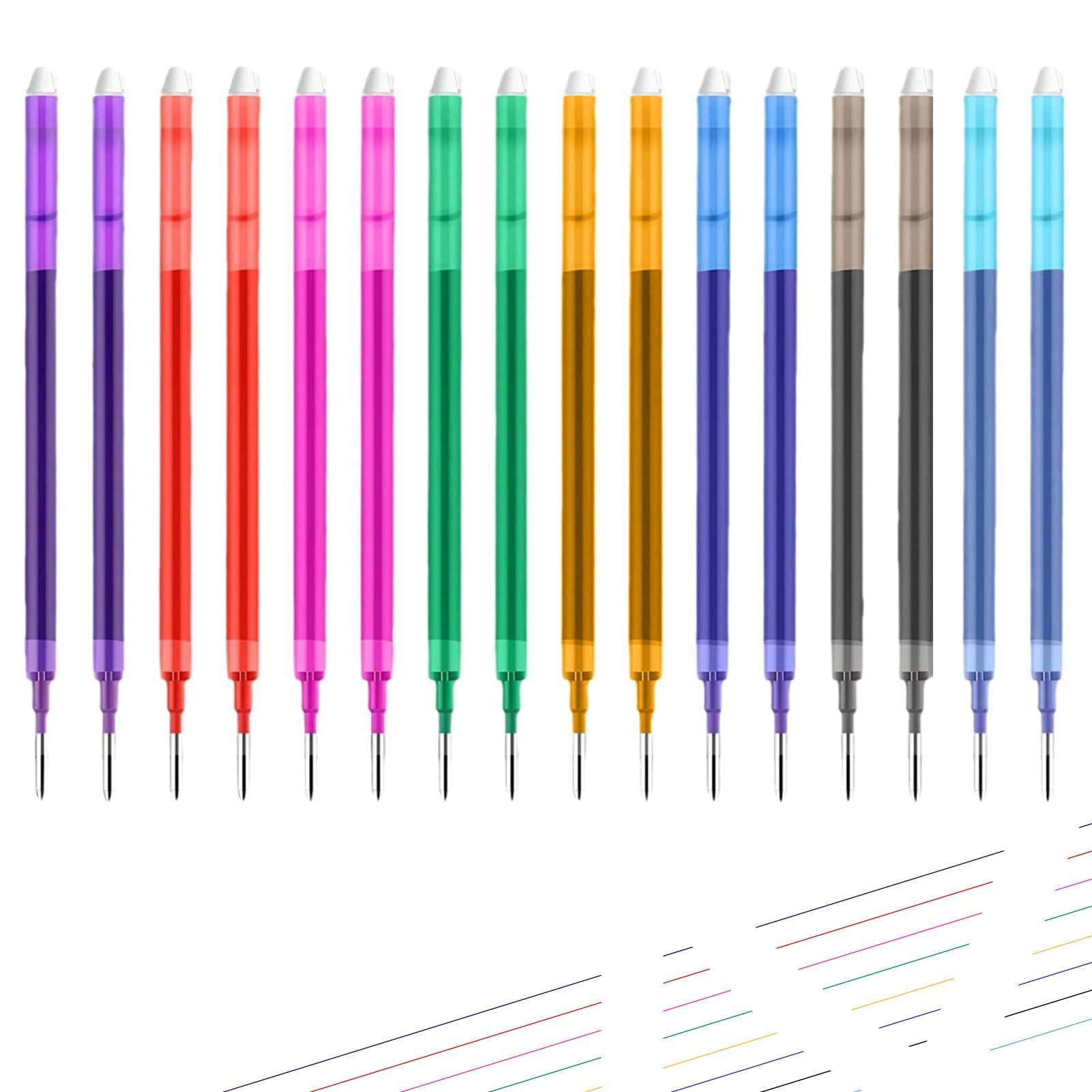Photo 1 of 0.7 mm Erasable Gel Ink Pen Refills Compatible with Frixion Friction, Smooth Writing Multicolor Retractable Fine Point Pen Refill for School Office Home Art (8 Colors, 16)