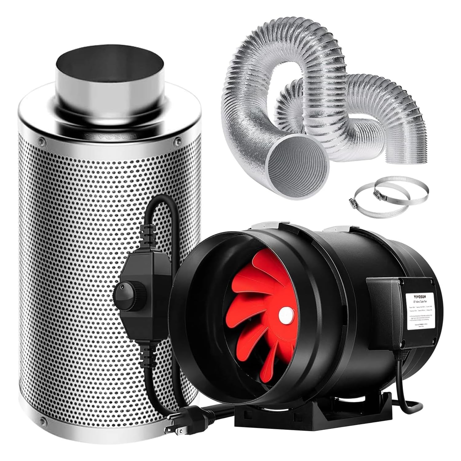 VIVOSUN Grow Tent Ventilation System, 8 Inch Inline