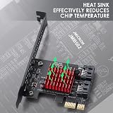 MZHOU 2 Port SATA Expansion Card PCIe 6Gbps SATA Controller JMicron JMB582 view 3