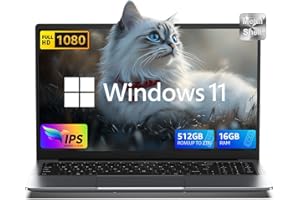 MALLRACE 2025 Laptop Computer with Windows 11, Intel N150 Quad-Core Processor 16GB DDR4 RAM 512GB SSD, 15.6" FHD IPS Display, WIFI,5000mAh Battery,USB3.2 Gen1,Portable Laptops for Business Office Student