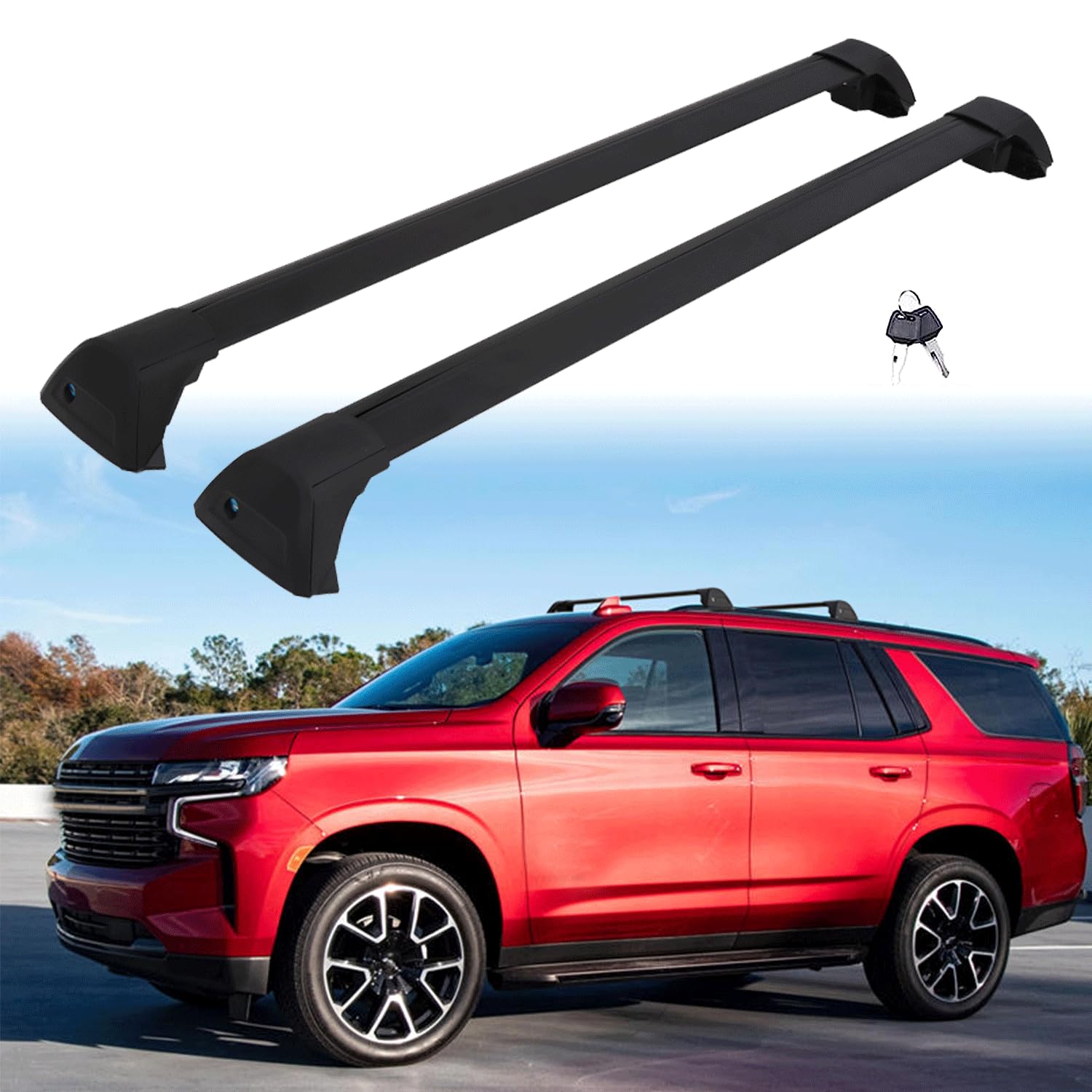Roof Rack Cross Bars For 2021u2013 2026 Yukon XL Fits Flush Side