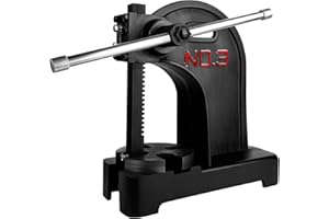RQR 3 Ton Manual Arbor Press, Heavy Duty Arbor Press with Handwheel, 12" Maximum Height, Manual Desktop Lever Arbor Press for Stamping, Bending, Stretching, Forming, Black