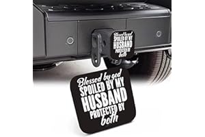 NITAHHHY Trailer Hitch Cover, Blessed by God Spoiled by My Husband 2 Inch Hitch Plug Covers Hitch Cover Tube Rubber Towing, Square Receiver Plug Cap for Cars Suvs Trucks