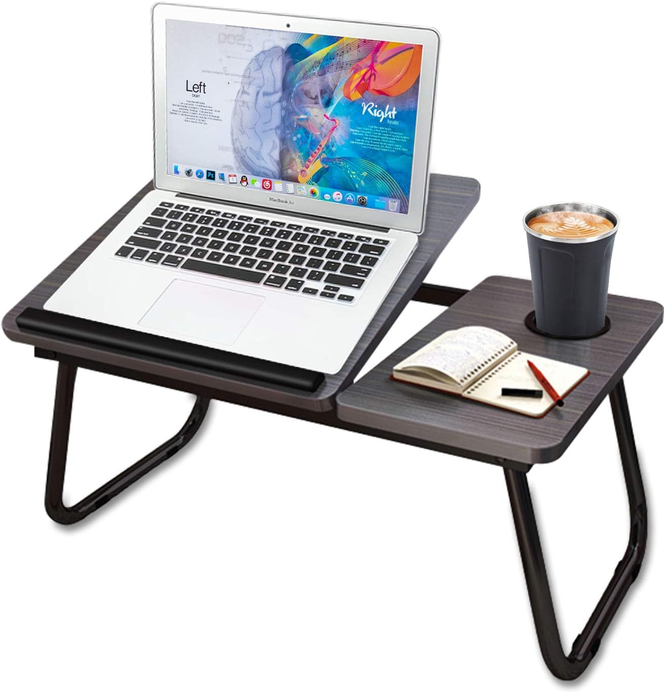Laptop Stand, Bed Tray Table with Foldable Legs, Angle Adjustable Lap Table Working from Home, Folding Portable Computer Table for Writing Eating Surfing Reading, Breakfast Serving, Sofa Couch