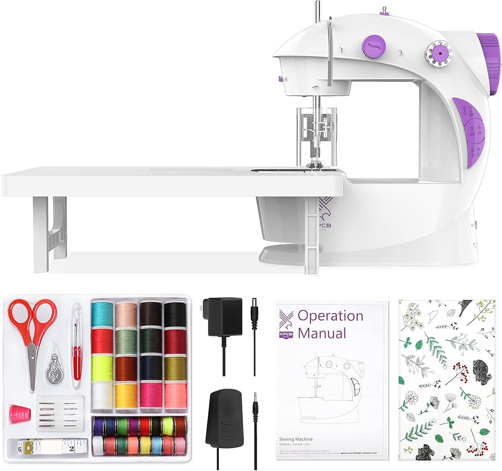KPCB Tech Mini Sewing Machine for Beginners 42PCS Tools Extension Table