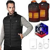 COREEDGE Heated Vest for Men,Electric Heating Vest, 5 in 1 Smart Controller with Rechargeable 10000mAh Battery