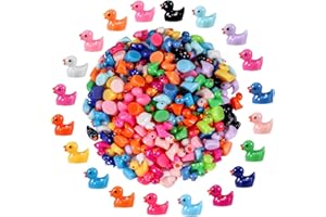 HUADELAIMA 200 Pcs Mini Duck Set: 20 Colors, 10 Ducks Each, Dimensions 0.7 x 0.6 x 0.4 Inches, Perfect for Dollhouse, Mini Fairy Gardens, Aquarium Landscapes, Potted Plants, Hide and Seek Games, and Creative DIY